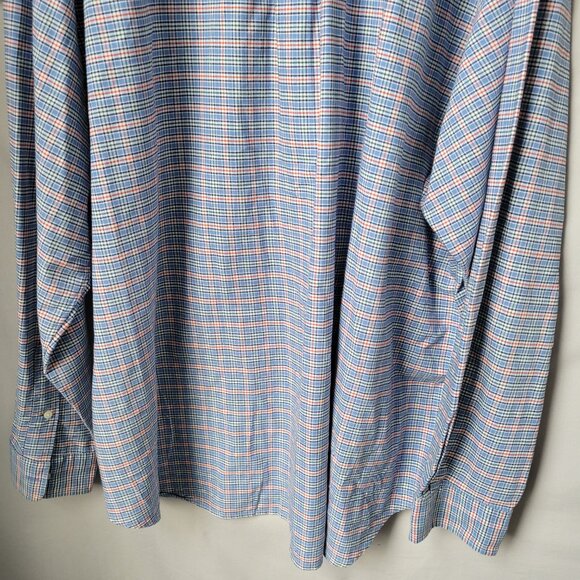 Ralph Lauren Checked Cotton Poplin Oxford Dress Shirt Red Blue 3XB 3XL - Picture 8 of 12